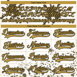 Custom Camo Old Gold Olive Black-White Splash Hockey Lace Neck Jersey