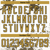 Custom Camo Old Gold Olive Black-White Splash Hockey Lace Neck Jersey