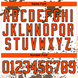 Custom Camo Orange Olive Black-White Splash Hockey Lace Neck Jersey