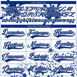 Custom Camo Royal Gray-White Splash Hockey Lace Neck Jersey