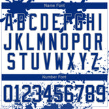 Custom Camo Royal Gray-White Splash Hockey Lace Neck Jersey