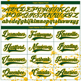 Custom Camo Green Gold-White Splash Hockey Lace Neck Jersey