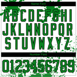 Custom Camo Grass Green Black-White Splash Hockey Lace Neck Jersey