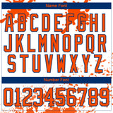 Custom Camo Orange US Navy Blue-White Splash Hockey Lace Neck Jersey