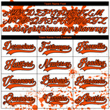 Custom Camo Orange Black-White Splash Hockey Lace Neck Jersey