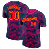 Custom Camo Fire Red-Gold Dot Camouflage Salute To Service Performance T-Shirt
