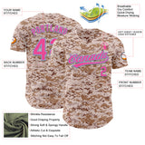 Custom Camo Pink-Light Blue Authentic Salute To Service Baseball Jersey