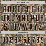 Custom Camo Brown-White Woodland Forest Camouflage Authentic Salute To Service Baseball Jersey
