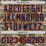 Custom Camo Navy-Orange Woodland Forest Camouflage Authentic Salute To Service Baseball Jersey