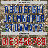 Custom Camo Royal Red-White Woodland Forest Camouflage Authentic Salute To Service Baseball Jersey