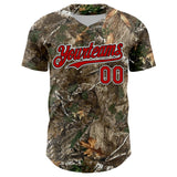 Custom Camo Red Black-White Woodland Forest Camouflage Authentic Salute To Service Baseball Jersey