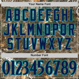 Custom Camo Navy-Teal Woodland Forest Camouflage Authentic Salute To Service Baseball Jersey