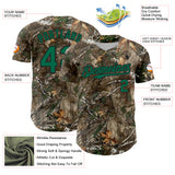 Custom Camo Kelly Green-Black Woodland Forest Camouflage Authentic Salute To Service Baseball Jersey