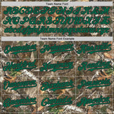 Custom Camo Kelly Green-Black Woodland Forest Camouflage Authentic Salute To Service Baseball Jersey
