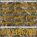Custom Camo Gold-Black Woodland Forest Camouflage Authentic Salute To Service Baseball Jersey