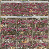 Custom Camo Burgundy White-Black Woodland Forest Camouflage Authentic Salute To Service Baseball Jersey