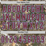 Custom Camo Burgundy-Light Blue Woodland Forest Camouflage Authentic Salute To Service Baseball Jersey
