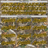 Custom Camo Black-Yellow Woodland Forest Camouflage Authentic Salute To Service Baseball Jersey