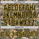Custom Camo Black-Yellow Woodland Forest Camouflage Authentic Salute To Service Baseball Jersey