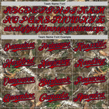 Custom Camo Red-Navy Woodland Forest Camouflage Authentic Salute To Service Baseball Jersey