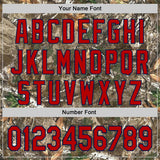 Custom Camo Red-Navy Woodland Forest Camouflage Authentic Salute To Service Baseball Jersey