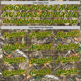 Custom Camo Green-Yellow Woodland Forest Camouflage Authentic Salute To Service Baseball Jersey