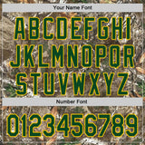 Custom Camo Green-Yellow Woodland Forest Camouflage Authentic Salute To Service Baseball Jersey