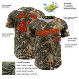 Custom Camo Red Old Gold-Black Woodland Forest Camouflage Authentic Salute To Service Baseball Jersey