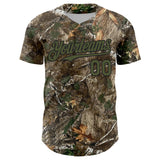 Custom Camo Olive-Black Woodland Forest Camouflage Authentic Salute To Service Baseball Jersey
