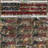 Custom Camo Vintage USA Flag Olive-Black Woodland Forest Camouflage Authentic Salute To Service Baseball Jersey