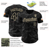 Custom Camo Black-Cream Dark Camouflage Tactical Style Authentic Salute To Service Baseball Jersey