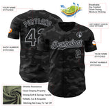 Custom Camo Black-Gray Dark Camouflage Tactical Style Authentic Salute To Service Baseball Jersey