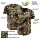 Custom Camo Olive-Cream Woodland Forest Camouflage Authentic Salute To Service Baseball Jersey