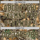 Custom Camo Olive-Cream Woodland Forest Camouflage Authentic Salute To Service Baseball Jersey