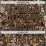Custom Camo Brown-Cream Woodland Forest Camouflage Authentic Salute To Service Baseball Jersey