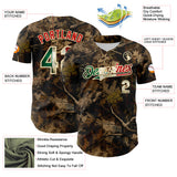Custom Camo Vintage Mexican Flag Cream-Red Woodland Forest Tactical Camouflage Outdoor Leaf Authentic Baseball Jersey