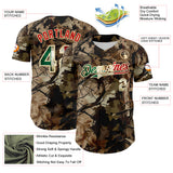 Custom Camo Vintage Mexican Flag Cream-Red Woodland Forest Tactical Camouflage Outdoor Leaf Authentic Baseball Jersey