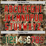 Custom Camo Vintage Mexican Flag Cream-Red Woodland Forest Tactical Camouflage Outdoor Leaf Authentic Baseball Jersey