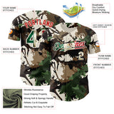Custom Camo Vintage Mexican Flag Cream-Red Woodland Forest Tactical Camouflage Outdoor Leaf Authentic Baseball Jersey
