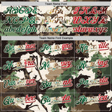 Custom Camo Vintage Mexican Flag Cream-Red Woodland Forest Tactical Camouflage Outdoor Leaf Authentic Baseball Jersey
