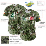 Custom Camo Vintage Mexican Flag White-Olive Woodland Forest Tactical Camouflage Outdoor Leaf Authentic Baseball Jersey