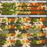 Custom Camo Vintage Mexican Flag Cream Gold-Olive Woodland Geometric Camouflage Authentic Baseball Jersey