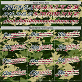 Custom Camo Vintage USA Flag Cream-White Woodland Geometric Camouflage Authentic Baseball Jersey