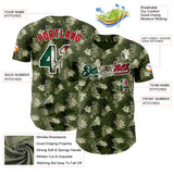 Custom Camo Vintage Mexican Flag Black White-Fire Red Digital Camouflage Authentic Baseball Jersey