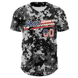 Custom Camo USA Flag Vegas Gold-White Digital Camouflage Authentic Baseball Jersey