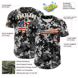 Custom Camo USA Flag Vegas Gold-White Digital Camouflage Authentic Baseball Jersey