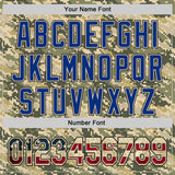 Custom Camo Vintage USA Flag Cream Black-US Navy Blue Digital Camouflage Authentic Baseball Jersey