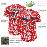 Custom Camo USA Flag Black-White Red Camouflage Authentic Baseball Jersey