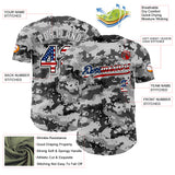Custom Camo USA Flag Black-White Digital Camouflage Authentic Baseball Jersey