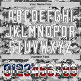 Custom Camo USA Flag Black-White Digital Camouflage Authentic Baseball Jersey